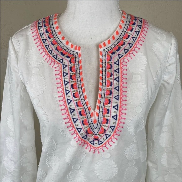 Lilly Pulitzer Amelia Sunburst white tunic top NWOT size Medium - Picture 3 of 12
